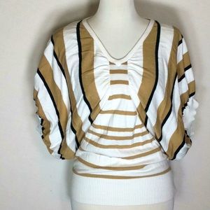 Lightweight Wing Sleeve Striped Sweater